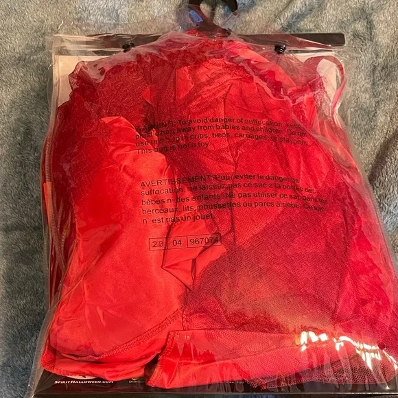 Spirit Red Long Sleeve Dress with Veil - Picture 2 of 6